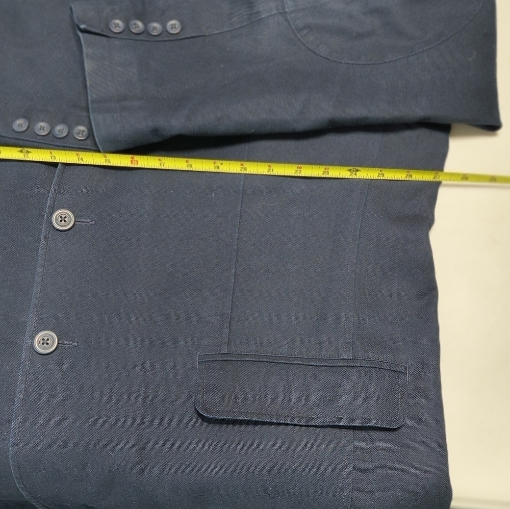 Navy Cotton LL Bean 50T Tall Blazer Jacket - Picture 6 of 10